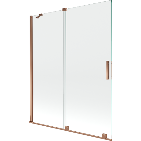 Mexen Velar vonios ekrano 2-durų stumdomas 140 x 150 cm, skaidrus, rožinis auksas - 896-140-000-01-60