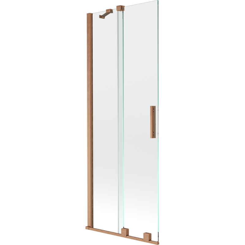 Mexen Velar dviejų dalių stumdomas vonios ekranas 75 x 150 cm, skaidrus, šlifuotas varis - 896-075-000-01-65