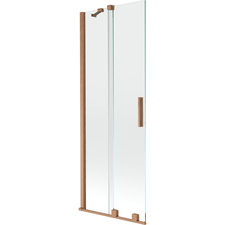 Mexen Velar dviejų dalių stumdomas vonios ekranas 75 x 150 cm, skaidrus, šlifuotas varis - 896-075-000-01-65