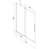 Mexen Velar 2 judamųjų dalių vonios sienelė Stumdomas 75 x 150 cm, Skaidrus, varis šlifuotas - 896-075-000-01-65