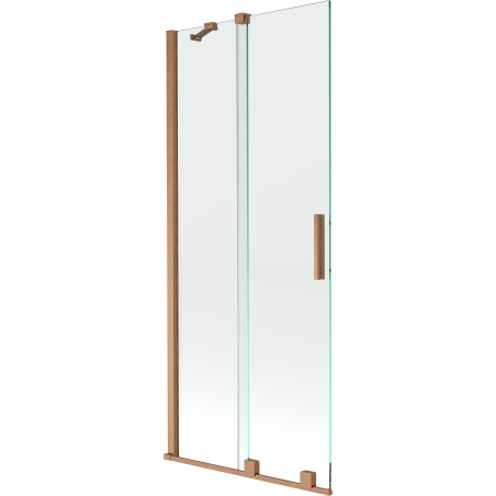 Mexen Velar dviejų dalių stumdomas vonios ekranas 80 x 150 cm, permatomas, šepečiu šveista varis - 896-080-000-01-65