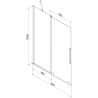 Mexen Velar 2 judamųjų dalių vonios sienelė Stumdomas 85 x 150 cm, Skaidrus, varis šlifuotas - 896-085-000-01-65