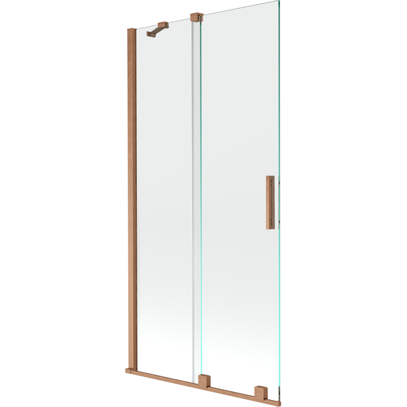Mexen Velar dviejų dalių stumdomas vonios ekranas 90 x 150 cm, permatomas, šlifuota varis - 896-090-000-01-65