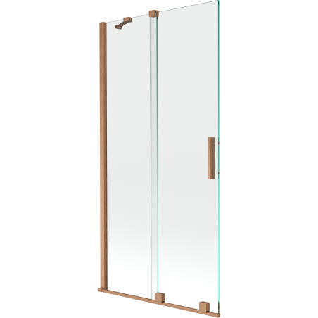 Mexen Velar dviejų dalių stumdomas vonios ekranas 90 x 150 cm, permatomas, šlifuota varis - 896-090-000-01-65