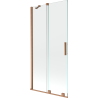 Mexen Velar 2 dalių slankiojantis vonios skydas 95 x 150 cm, skaidrus, šlifuotas varis - 896-095-000-01-65