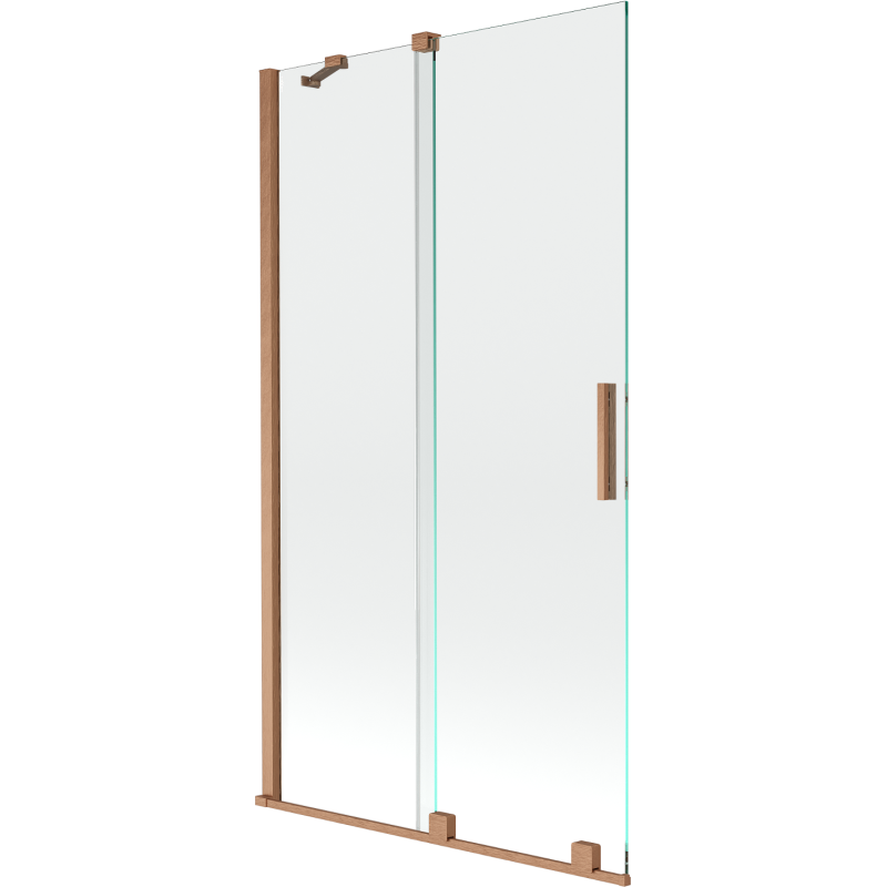 Mexen Velar vonia ekrano dviejų dalių slankiojama 100 x 150 cm, skaidrus, šlifuotas varis - 896-100-000-01-65
