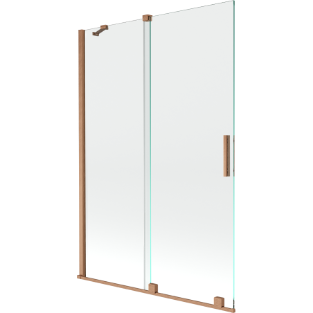 Mexen Velar 2-jų dalių stumdomas vonios ekranas 120 x 150 cm, skaidrus, vario spalvos - 896-120-000-01-65