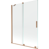 Mexen Velar dviejų dalių stumdomas vonios ekranas 130 x 150 cm, permatomas, šlifuotas varis - 896-130-000-01-65