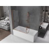 Mexen Velar dviejų dalių stumdomas vonios ekranas 130 x 150 cm, permatomas, šlifuotas varis - 896-130-000-01-65
