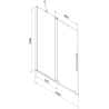 Mexen Velar 2 judamųjų dalių vonios sienelė Stumdomas 130 x 150 cm, Skaidrus, varis šlifuotas - 896-130-000-01-65