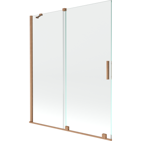 Mexen Velar 2 judamųjų dalių vonios sienelė Stumdomas 140 x 150 cm, Skaidrus, varis šlifuotas - 896-140-000-01-65