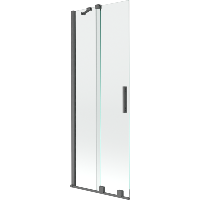 Mexen Velar 2 judamųjų dalių vonios sienelė Stumdomas 70 x 150 cm, Skaidrus, gun gray šlifuotas - 896-070-000-01-66