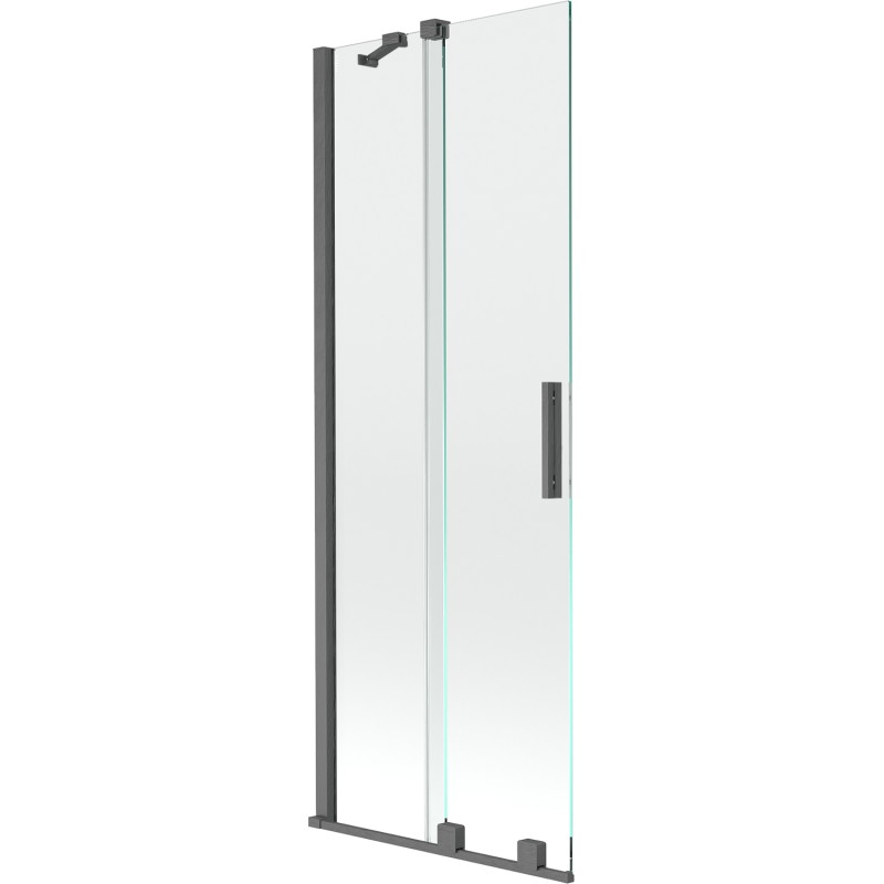 Mexen Velar dviejų dalių slankinė vonios uždanga 70 x 150 cm, skaidrus, matinė gun metalo pilka - 896-070-000-01-66