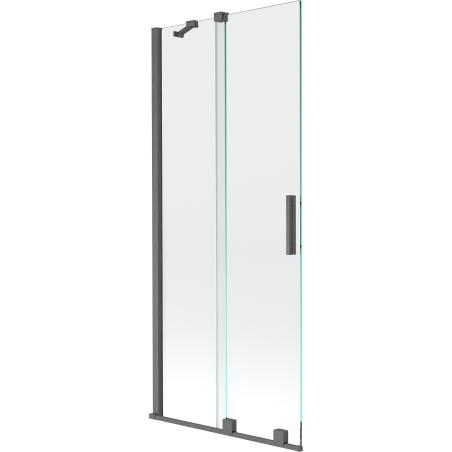 Mexen Velar 2 judamųjų dalių vonios sienelė Stumdomas 85 x 150 cm, Skaidrus, gun gray šlifuotas - 896-085-000-01-66