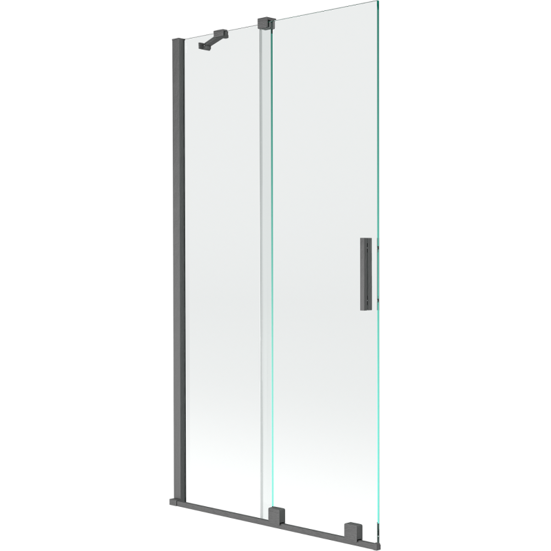 Mexen Velar dviejų dalių stumdomas vonios ekranas 95 x 150 cm, permatomas, šlifuotas ginklų pilkas - 896-095-000-01-66