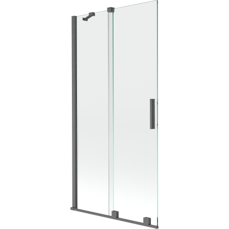 Mexen Velar dviejų dalių stumdomas vonios ekranas 95 x 150 cm, permatomas, šlifuotas ginklų pilkas - 896-095-000-01-66