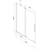 Mexen Velar 2 judamųjų dalių vonios sienelė Stumdomas 95 x 150 cm, Skaidrus, gun gray šlifuotas - 896-095-000-01-66