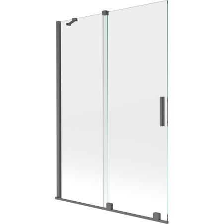 Mexen Velar dvigubas stumdomas vonios ekranas 120 x 150 cm, skaidrus, šešėlinė pilka šepečio apdaila - 896-120-000-01-66