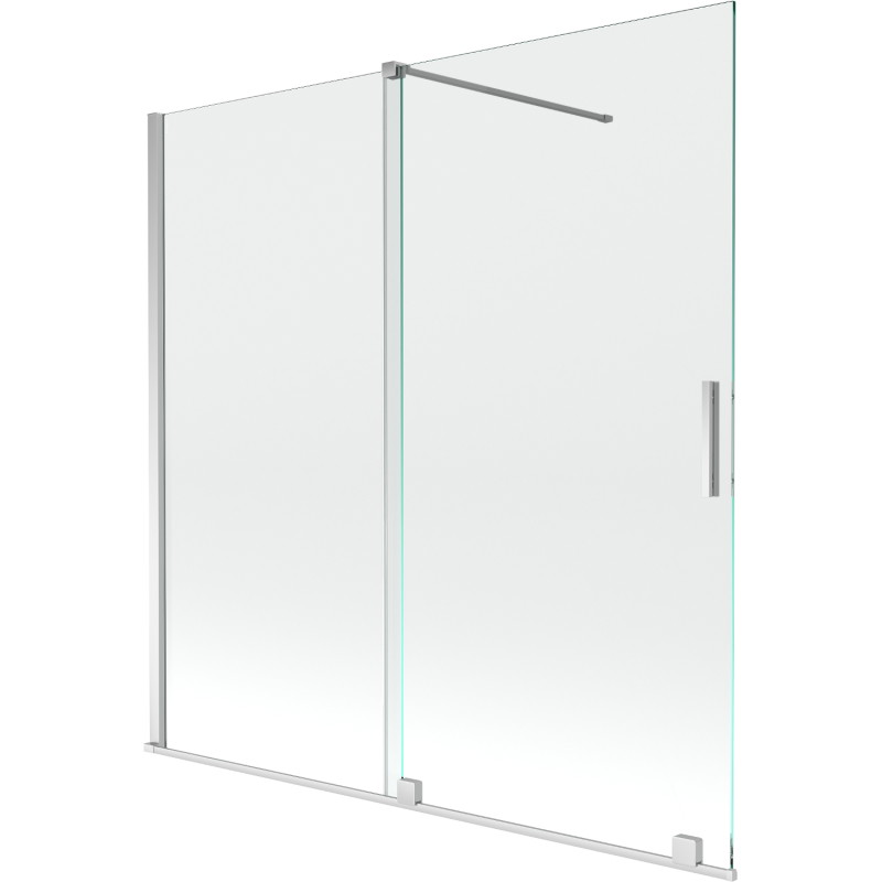 Mexen Velar 2-jų dalių stumdomas vonios ekranas 160 x 150 cm, permatomas, chromuotas - 896-160-000-01-01