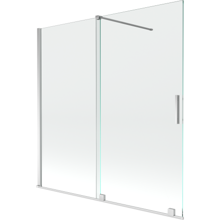 Mexen Velar dviejų varčių stumdomas dušo skydas 160 x 150 cm, skaidrus, chromas - 896-160-000-01-01