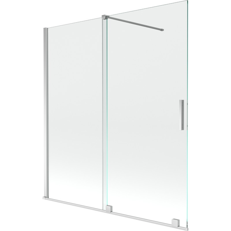 Mexen Velar stacionarus vonios ekranas, dviejų sparnų, stumdomas 150 x 150 cm, skaidrus, chromas - 896-150-000-01-01