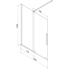 Mexen Velar vonios dušo siena su dviem stumdomais sparnais 150 x 150 cm, skaidrus, chromas - 896-150-000-01-01