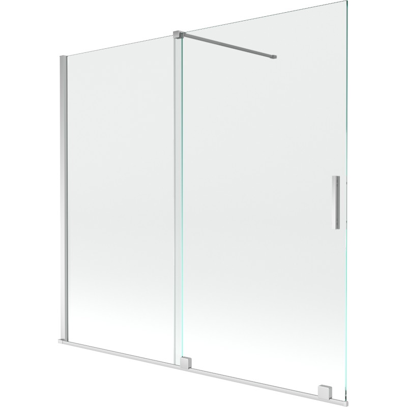 Mexen Velar dviejų dalių, stumdomas vonios ekranas 170 x 150 cm, skaidrus, chromas - 896-170-000-01-01
