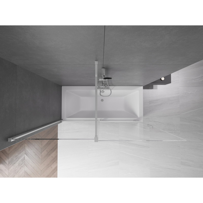 Mexen Velar 2-durų stumdomas vonios ekranas 170 x 150 cm, skaidrus, chromas - 896-170-000-01-01