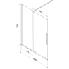 Mexen Velar dviejų varčių stumdomas dušo skydas 160 x 150 cm, skaidrus, chromas - 896-160-000-01-01