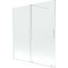 Mexen Velar dviejų dalių stumdomas dušo stovas 150 x 150 cm, permatomas, baltas - 896-150-000-01-20