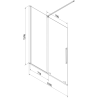 Mexen Velar 2 judamųjų dalių vonios sienelė Stumdomas 150 x 150 cm, Skaidrus, Balta - 896-150-000-01-20