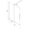 Mexen Velar vonios kambario pertvara 2-jų dalių stumdomas 170 x 150 cm, skaidrus, baltas - 896-170-000-01-20