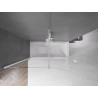 Mexen Velar 2-dalių stumdomas vonios ekranas 180 x 150 cm, skaidrus, baltas - 896-180-000-01-20