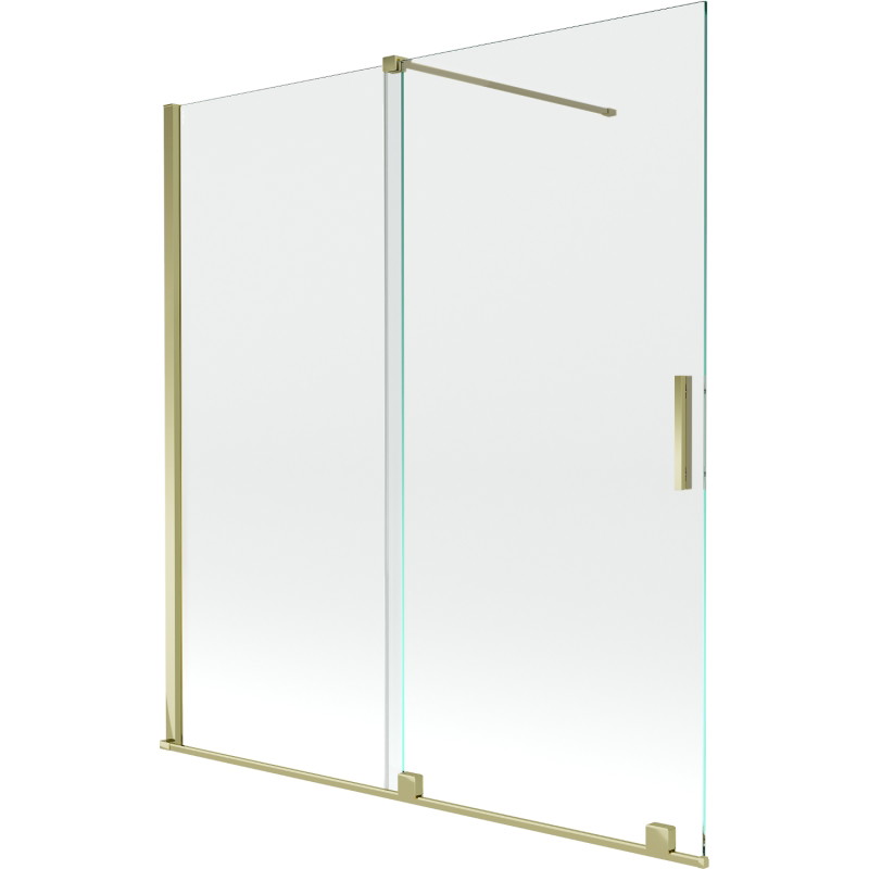 Mexen Velar dviejų dalių stumdomas vonios ekranas 150 x 150 cm, skaidrus, auksinis - 896-150-000-01-50