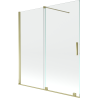 Mexen Velar dviejų dalių slankus dušo ekranas 150 x 150 cm, skaidrus, auksinis - 896-150-000-01-50