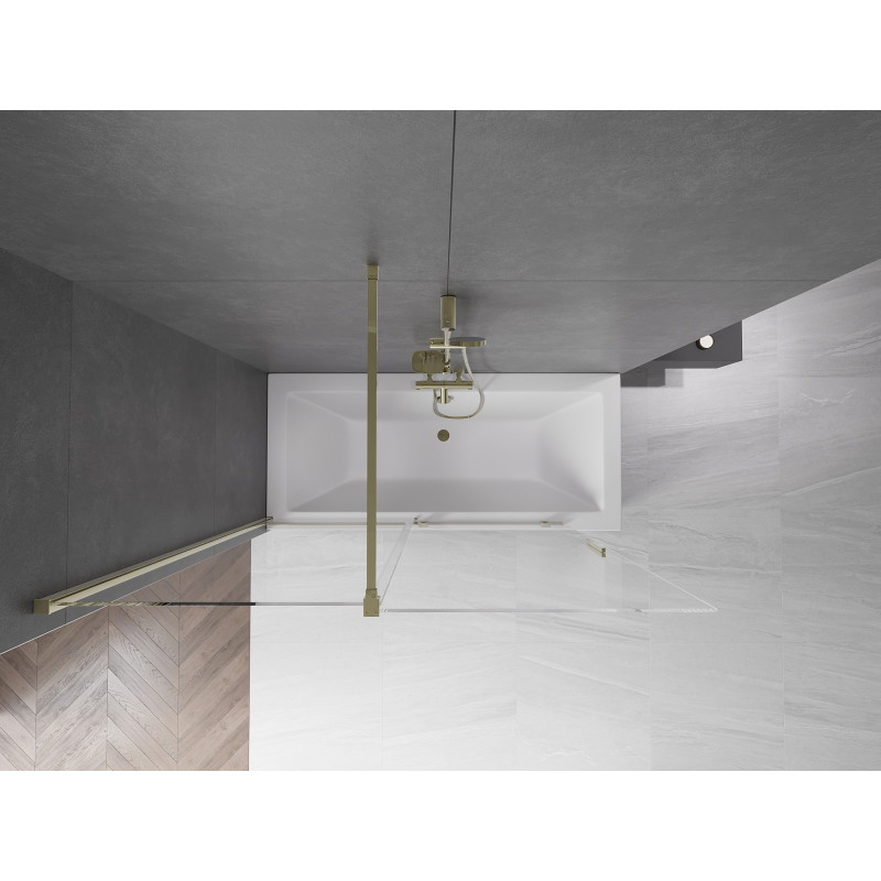 Mexen Velar dvivietis slankiojantis vonios ekranas 150 x 150 cm, permatomas, auksinis - 896-150-000-01-50
