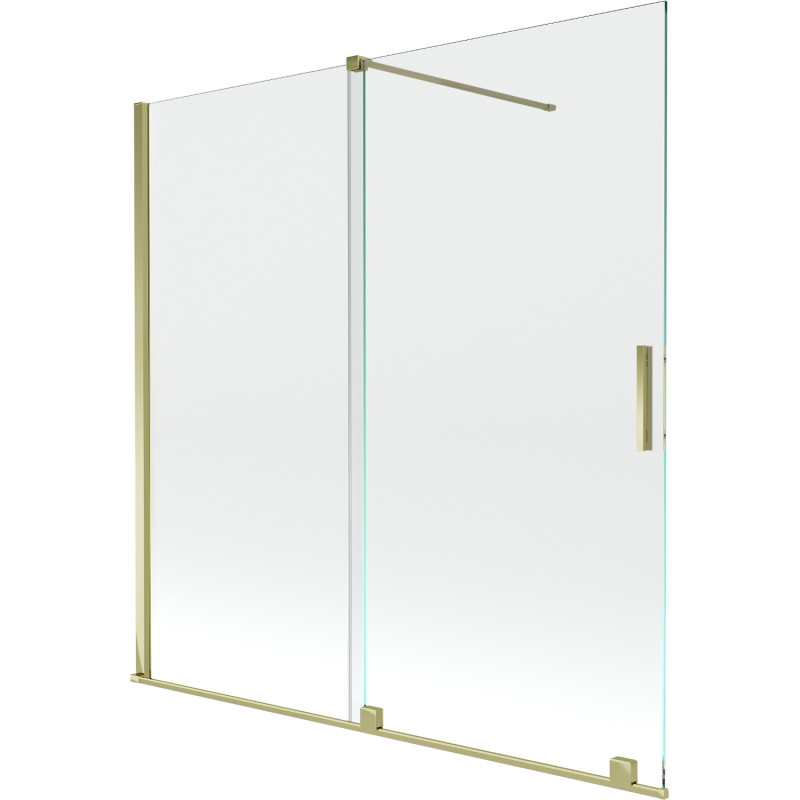Mexen Velar 2-dalių stumdomos vonios ekranas 160 x 150 cm, skaidrus, auksinis - 896-160-000-01-50