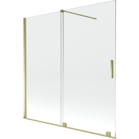 Mexen Velar dvigubas stumdomas vonios ekranas 160 x 150 cm, permatomas, auksinis - 896-160-000-01-50