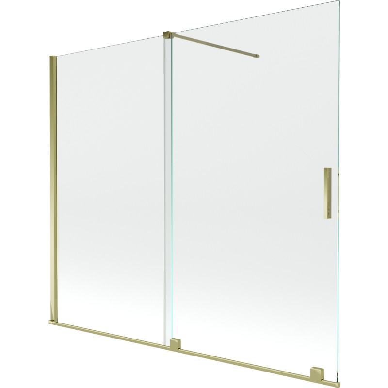 Mexen Velar vonios apsauginė 2-durų stumdoma 180 x 150 cm, skaidri, auksinė - 896-180-000-01-50