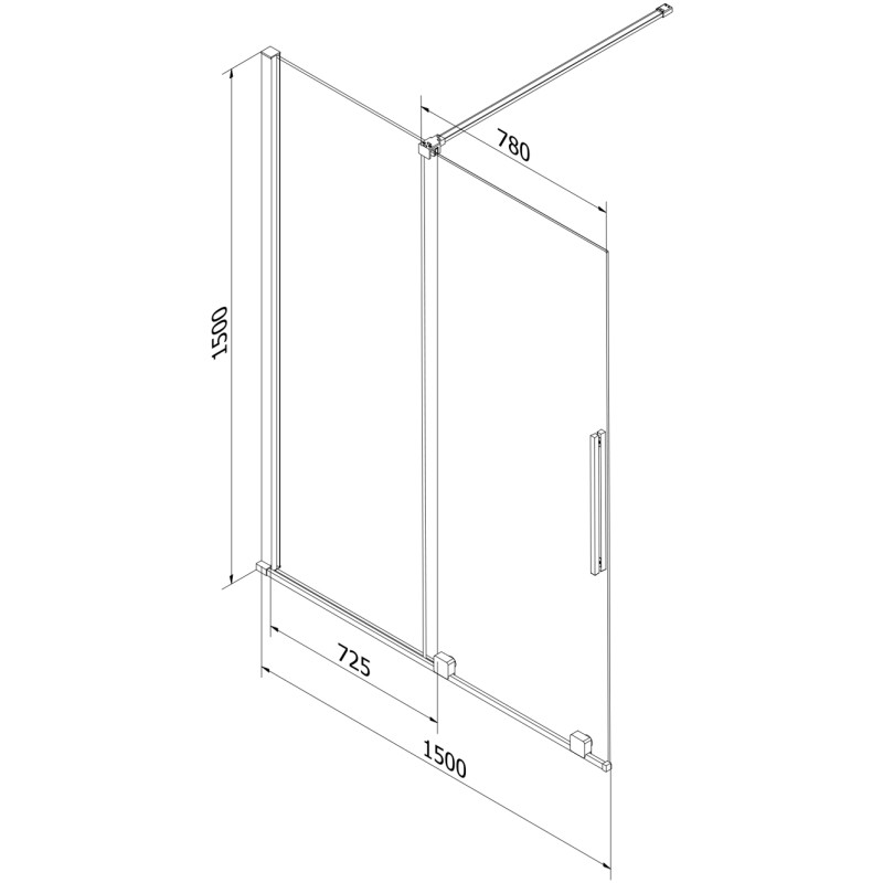 Mexen Velar vonios kambario pertvara su 2 varčiais, stumdoma, 150 x 150 cm, permatoma, auksinė šlifuota - 896-150-000-01-55