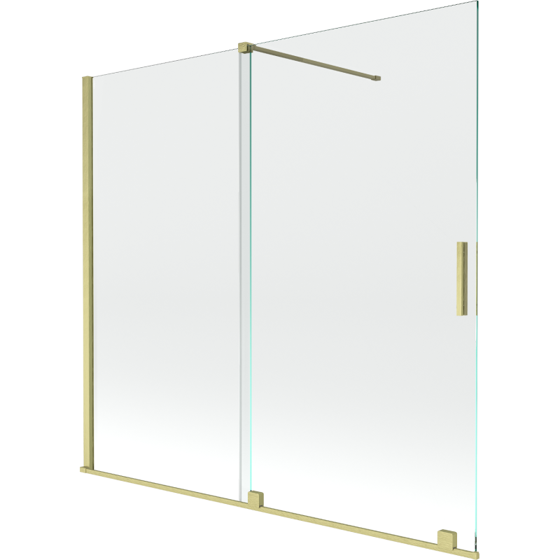 Mexen Velar 2-dalių stumdomas vonios ekranas 160 x 150 cm, skaidrus, auksinis šlifuotas - 896-160-000-01-55