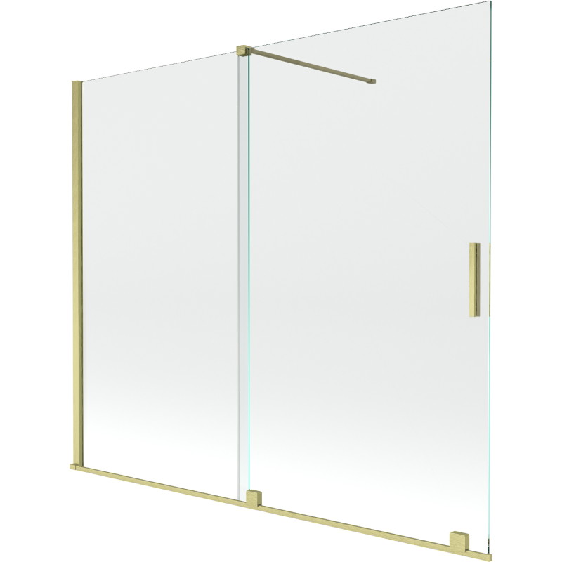 Mexen Velar 2-jų dalių vonios ekranas 180 x 150 cm, skaidrus, šlifuoto aukso - 896-180-000-01-55