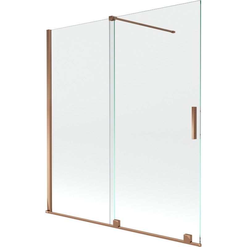 Mexen Velar dviejų durų, dvipusis vonios ekranas 150 x 150 cm, skaidrus, rožinis auksas - 896-150-000-01-60