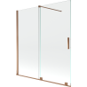 Mexen Velar dviejų durų, dvipusis vonios ekranas 150 x 150 cm, skaidrus, rožinis auksas - 896-150-000-01-60