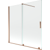 Mexen Velar 2 dalių stumdomas vonios ekranas 160 x 150 cm, skaidrus, rožinis auksas - 896-160-000-01-60
