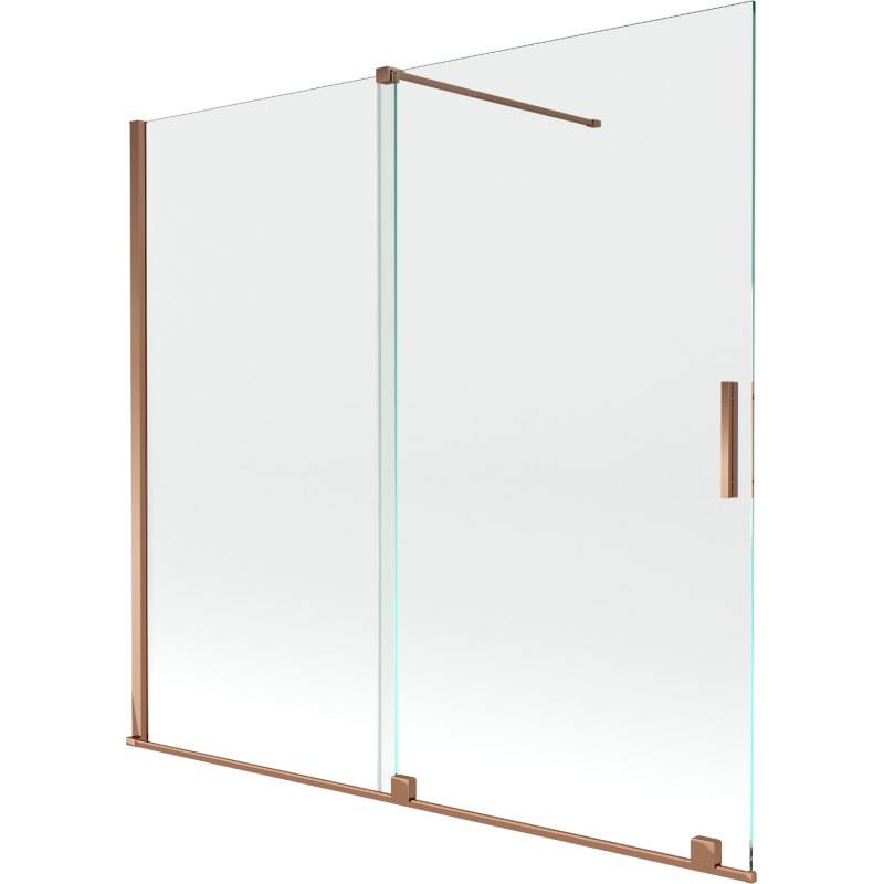 Mexen Velar 2-dalių stumdomos vonios durys 170 x 150 cm, skaidrus, rausvas auksas - 896-170-000-01-60