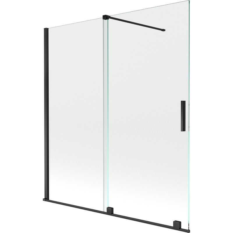 Mexen Velar dviaukštės, skaidrios, juodos spalvos 150 x 150 cm dušo užuolaidos - 896-150-000-01-70