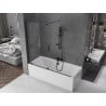 Mexen Velar dviejų dalių slankiojančios dušo durys 170 x 150 cm, permatomos, juodos - 896-170-000-01-70
