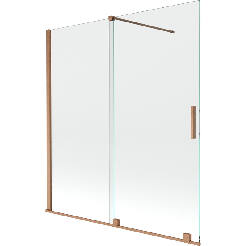 Mexen Velar vonios pertvara 2 dalių, stumdomas 150 x 150 cm, skaidrus, šlifuota varis - 896-150-000-01-65