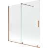 Mexen Velar dviejų dalių slankiojančios 160 x 150 cm vonios pertvaros, permatomos, šlifuotas varis - 896-160-000-01-65